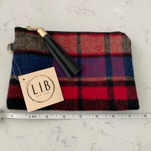 L.I.B New York Plaid Clutch